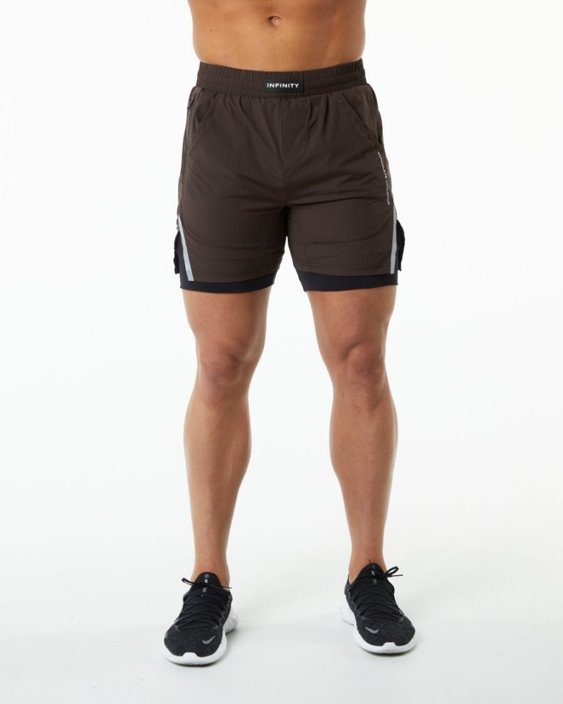 Fudge Brown Alphalete Infinity Speed Short 5.5" Men's Shorts | 7349016-CU