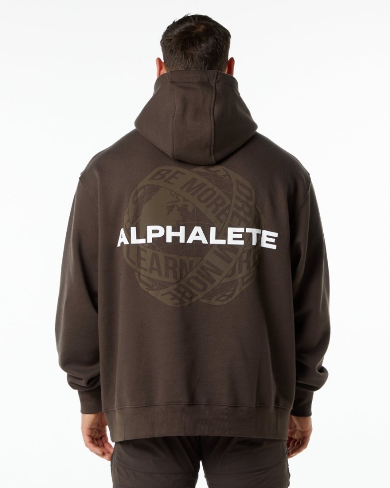 Fudge Brown Alphalete Unity Hoodie Men\'s Hoodie | 3217956-TJ