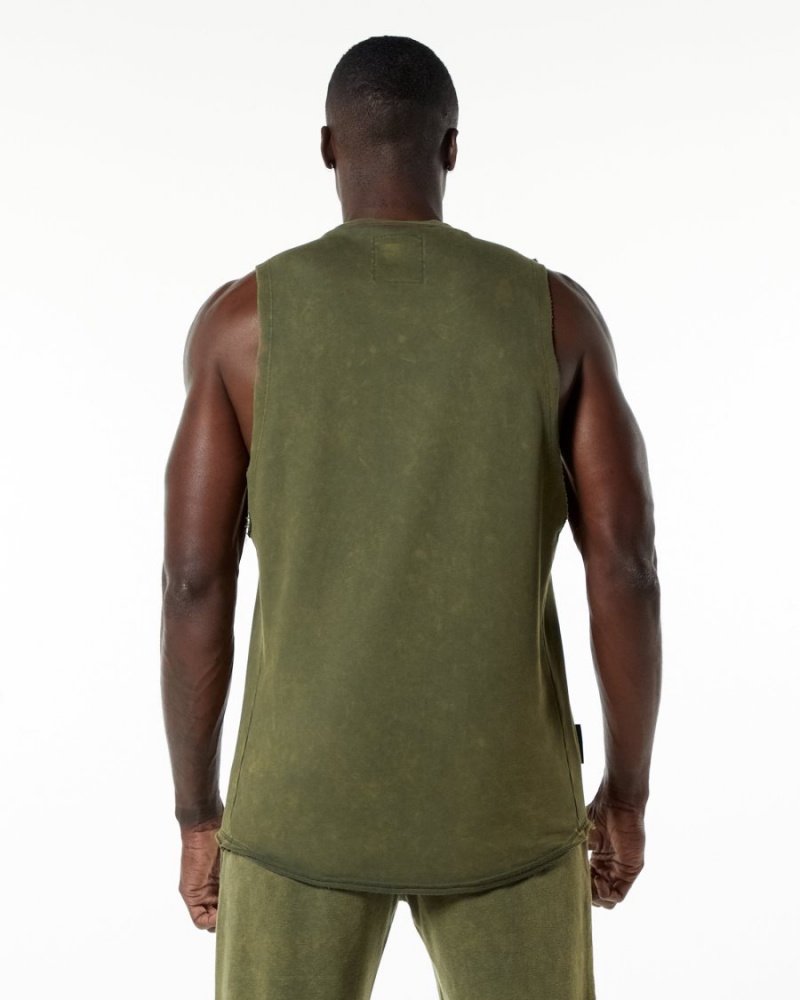 Green Aventurine Alphalete Very Terry Cutoff Men's Stringers | 6715823-TM