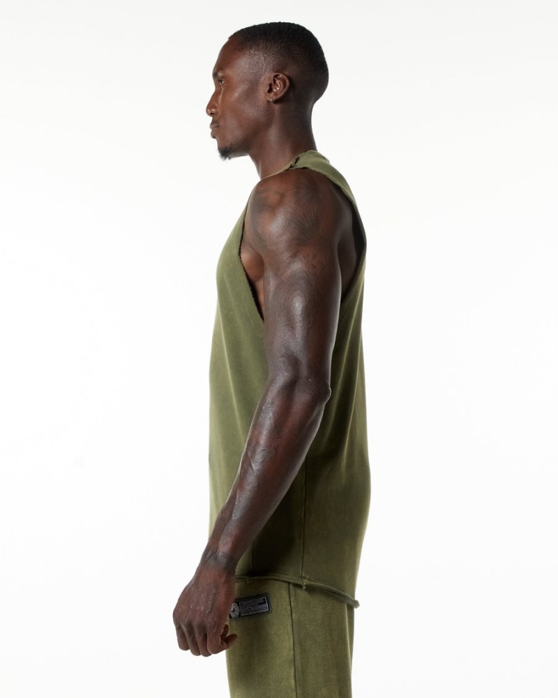 Green Aventurine Alphalete Very Terry Cutoff Men's Stringers | 6715823-TM