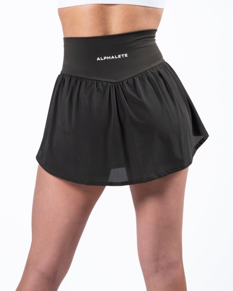 Grey Alphalete Trace Skirt Women's Skirts | 5123890-EX