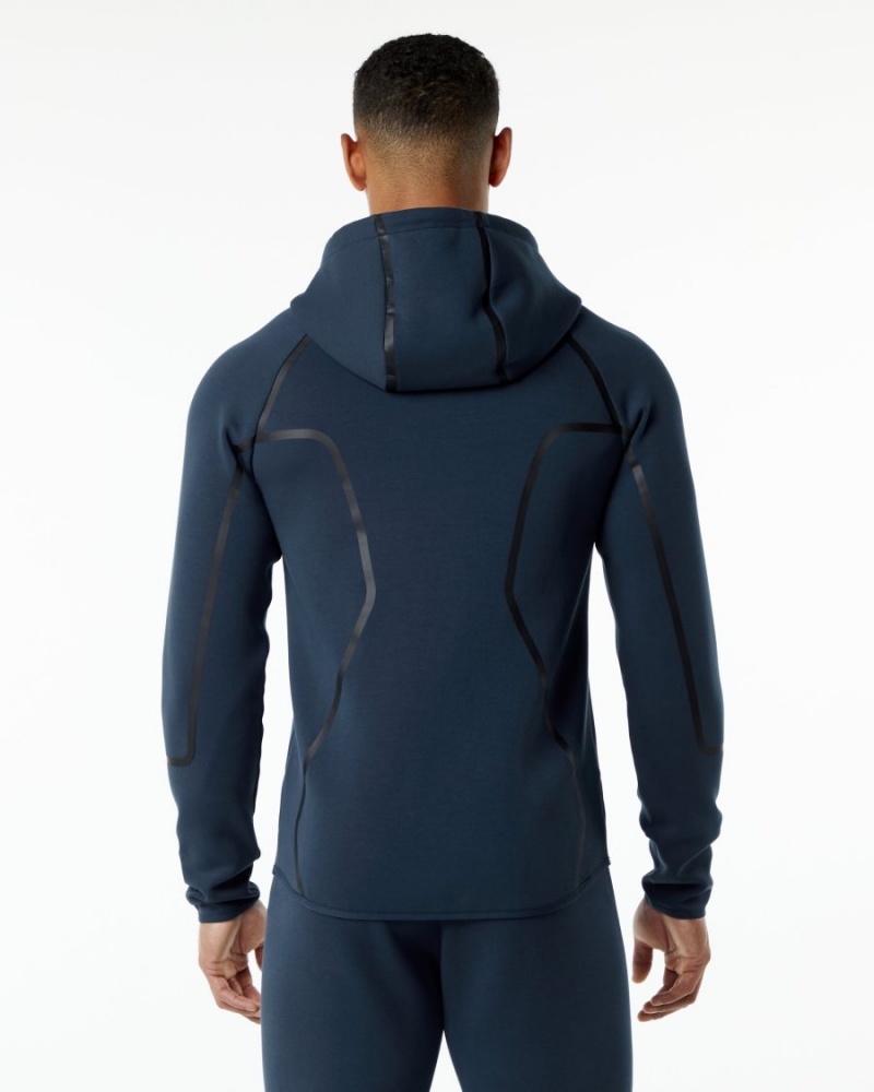 Harbor Navy Alphalete ELMTS Athletic Jacket Men's Jackets | 1846529-GS