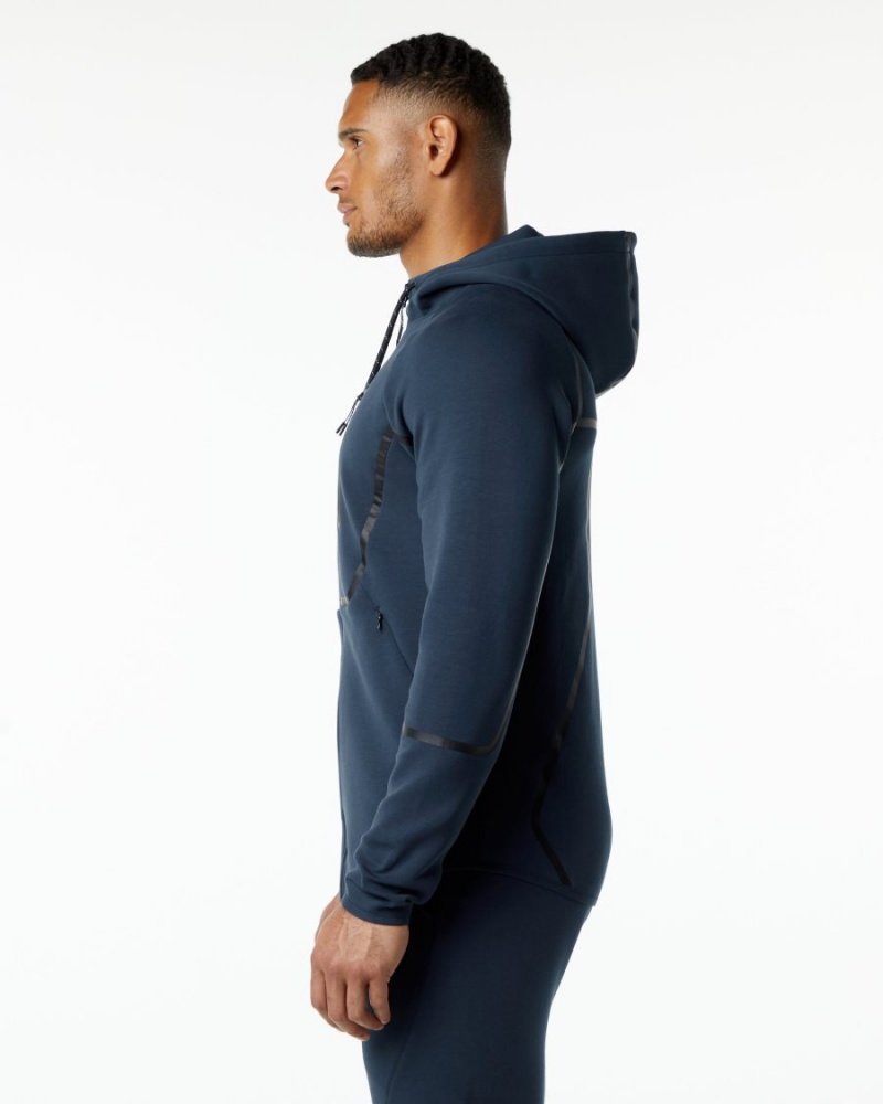 Harbor Navy Alphalete ELMTS Athletic Jacket Men's Jackets | 1846529-GS