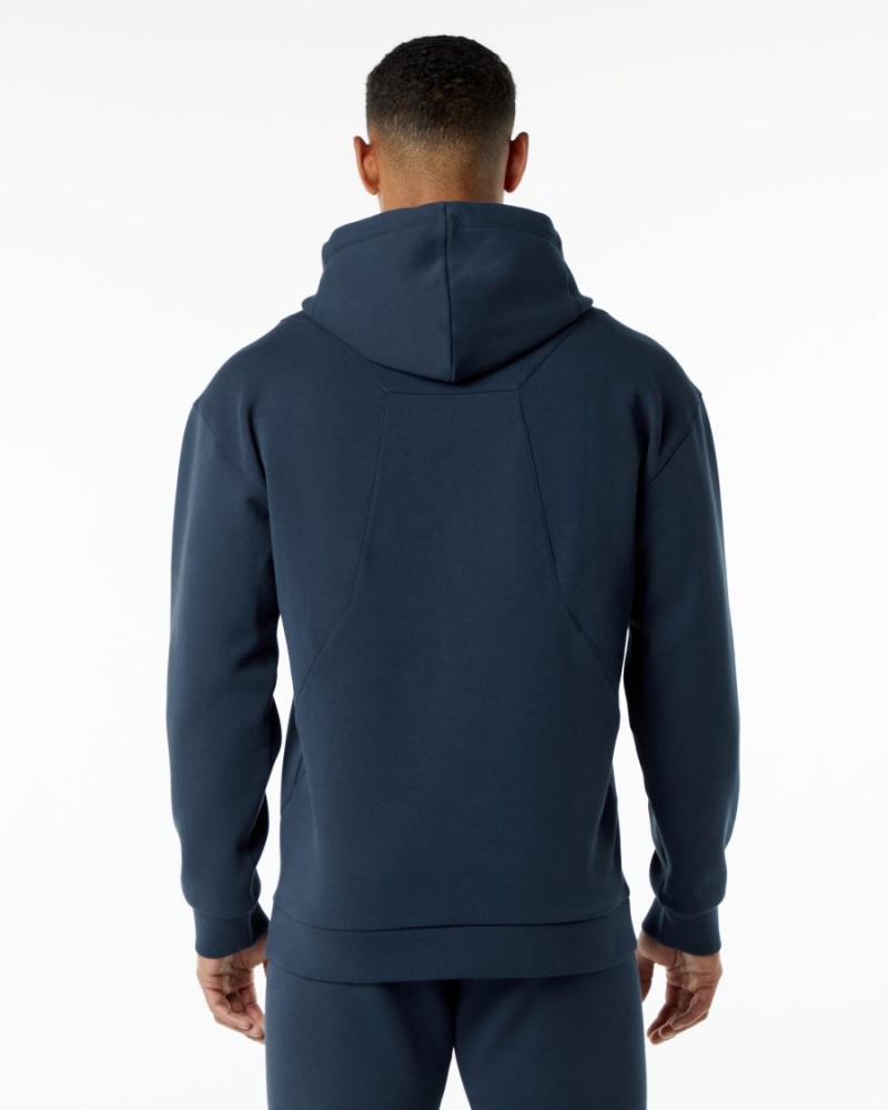 Harbor Navy Alphalete ELMTS Hoodie Men's Hoodie | 9504168-AO