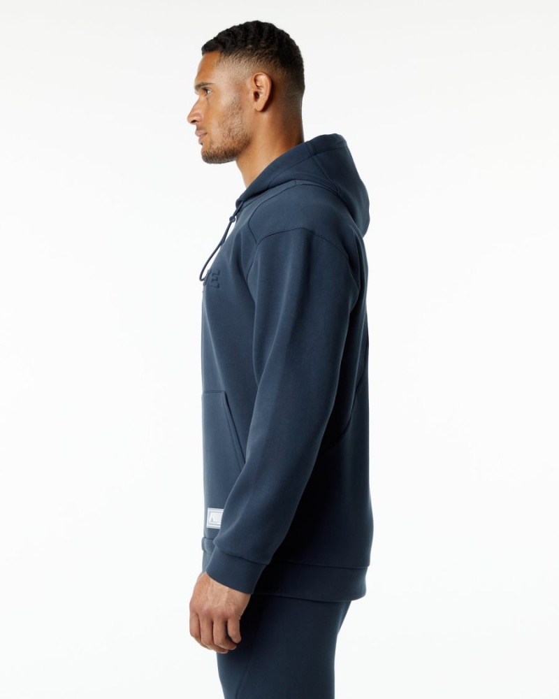 Harbor Navy Alphalete ELMTS Hoodie Men's Hoodie | 9504168-AO