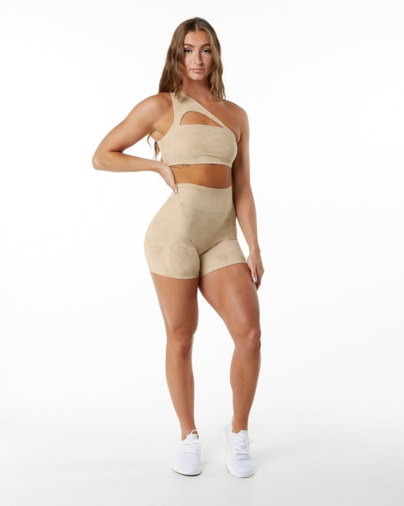 Hazelnut Alphalete Alphalux Wonder Short 6" Women's Shorts | 6435280-PV