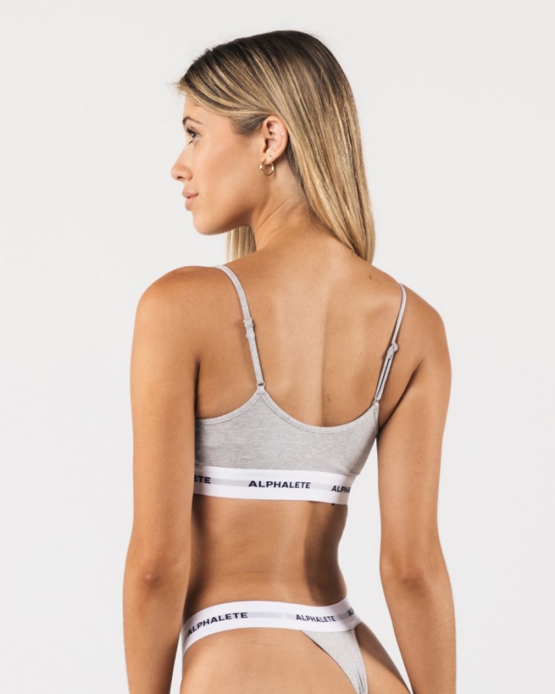 Heather Grey Alphalete Acute Cami Bralette Women's Underwear | 6273045-WD