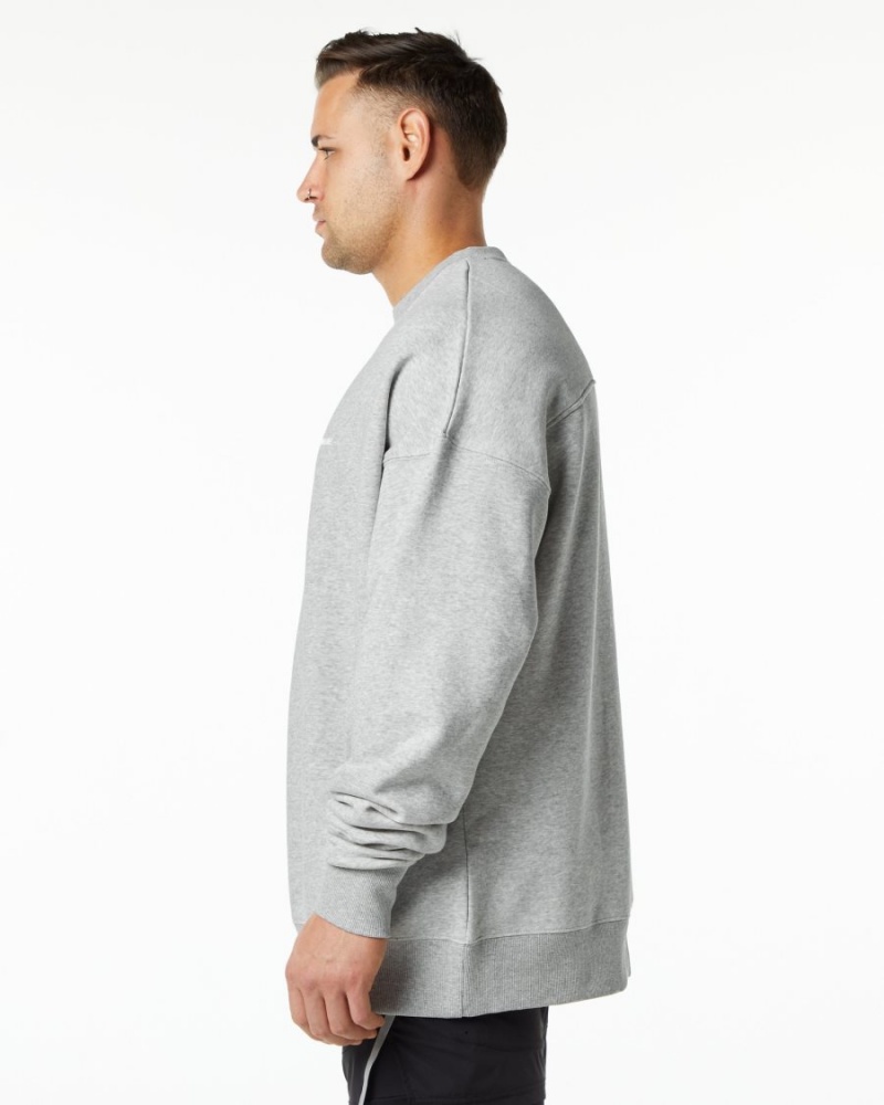 Heather Grey Alphalete Classic Crew Men's Jackets | 1472560-CO