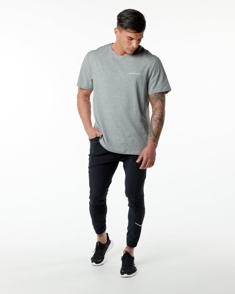 Heather Grey Alphalete Classic Tee Men's Shirts | 3415829-NB