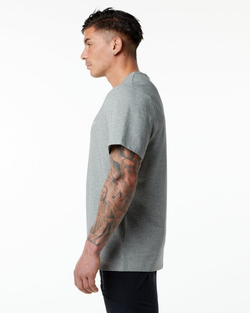 Heather Grey Alphalete Classic Tee Men's Shirts | 3415829-NB