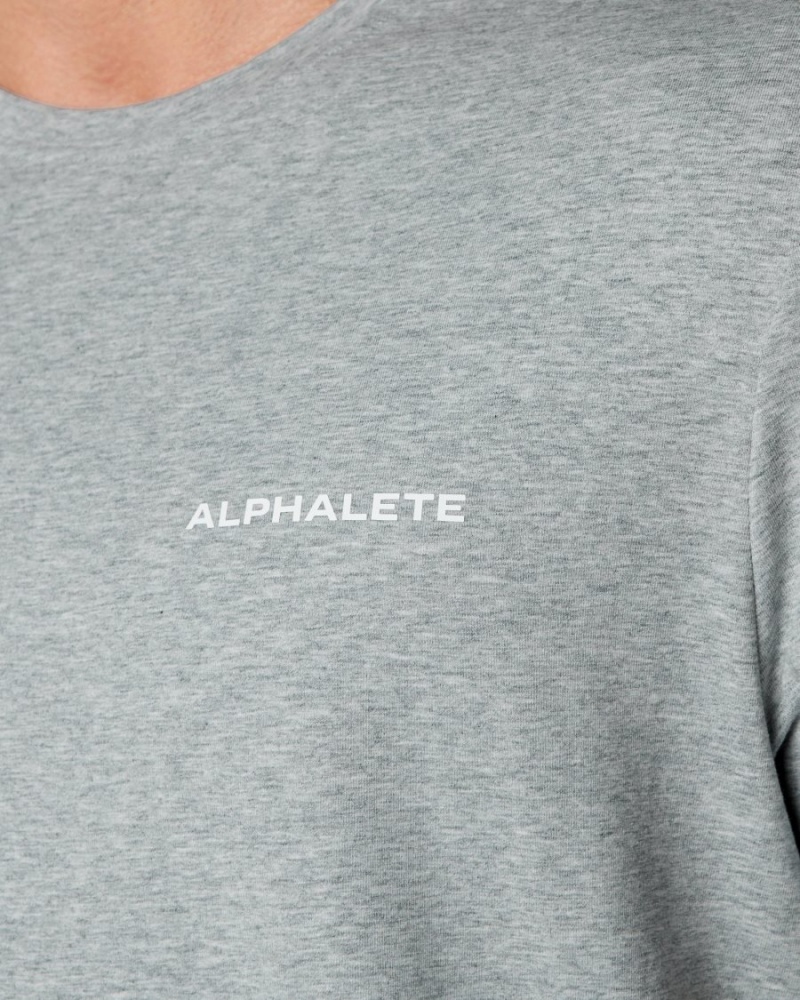 Heather Grey Alphalete Classic Tee Men's Shirts | 3415829-NB