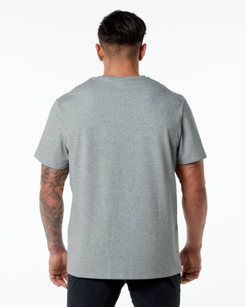 Heather Grey Alphalete Classic Tee Men's Shirts | 3415829-NB