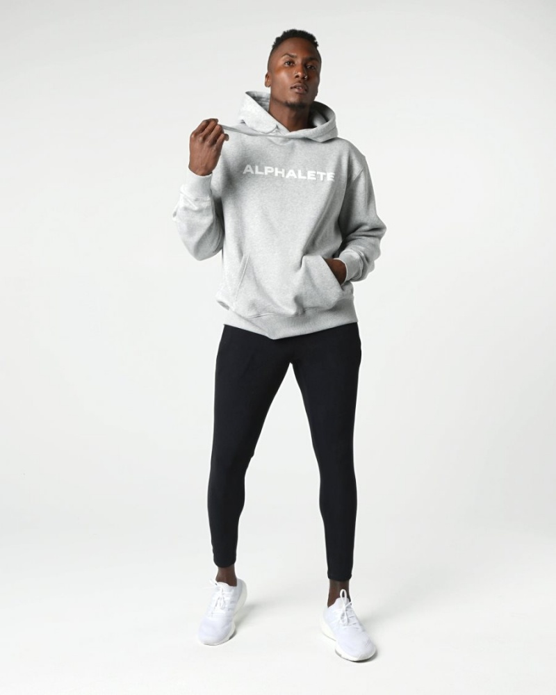 Heather Grey Alphalete Core Hoodie Men's Hoodie | 5790436-JY