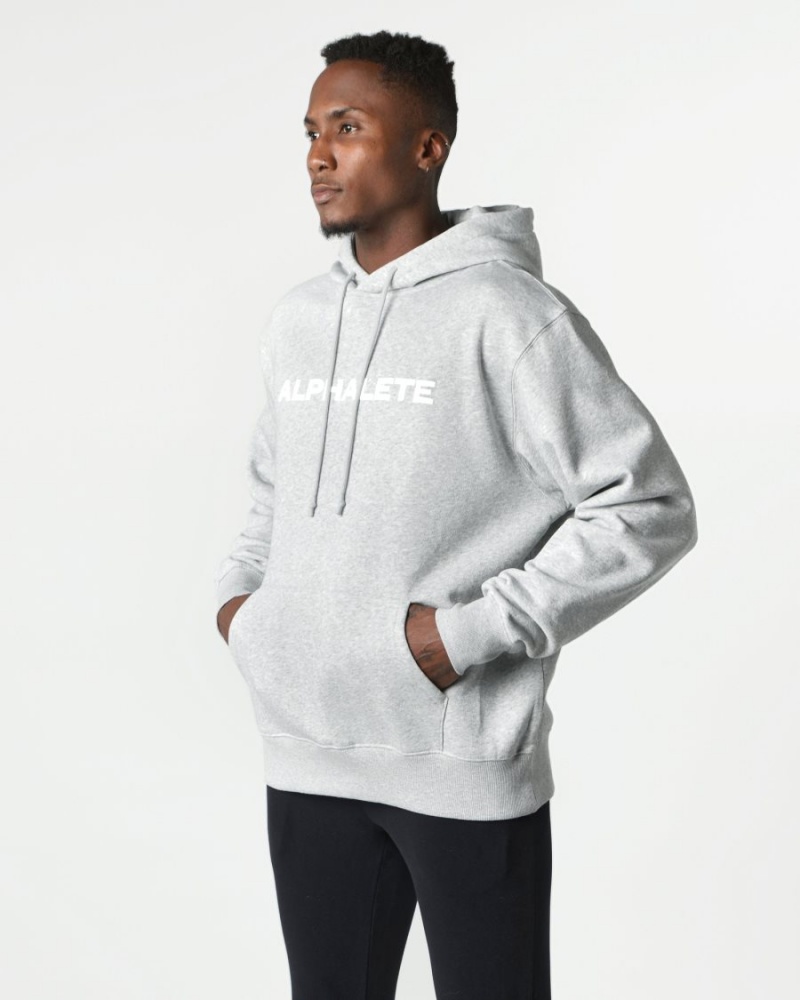 Heather Grey Alphalete Core Hoodie Men's Hoodie | 5790436-JY