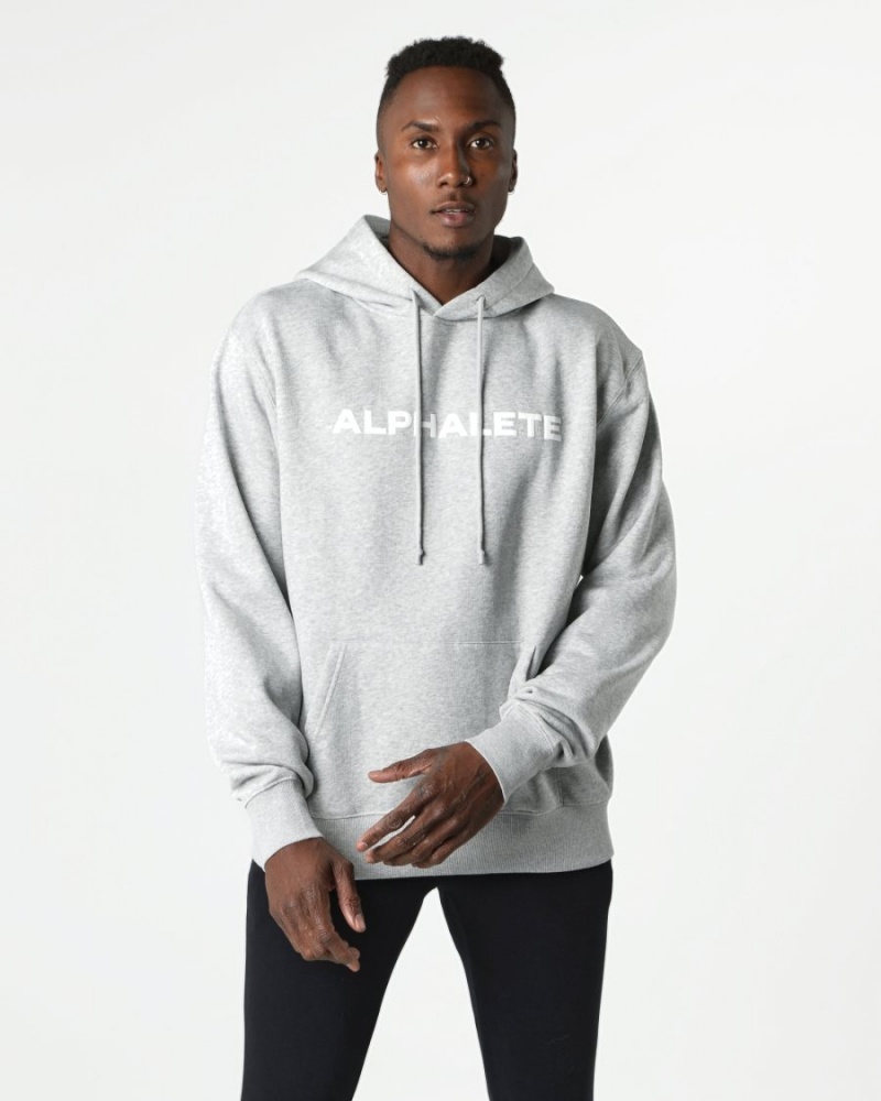 Heather Grey Alphalete Core Hoodie Men\'s Hoodie | 5790436-JY