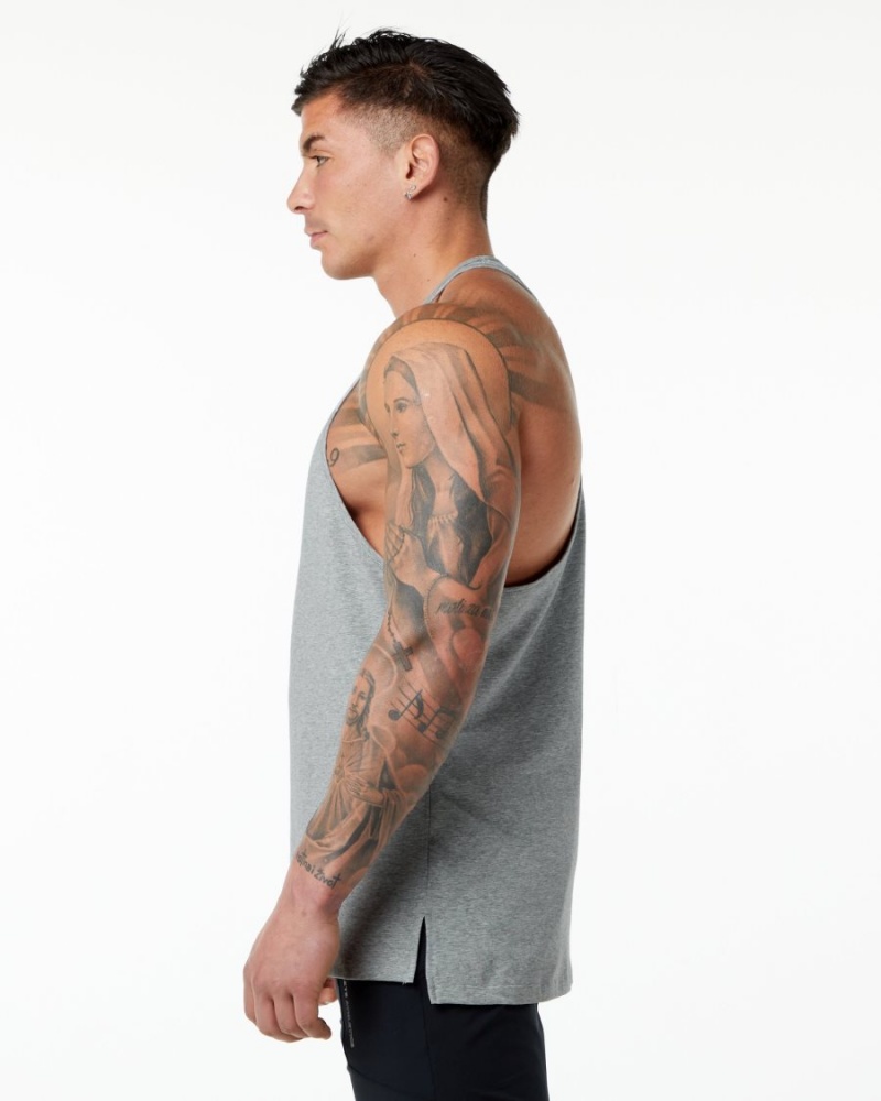 Heather Grey Alphalete Emblem Stringer Men's Stringers | 6945817-QE