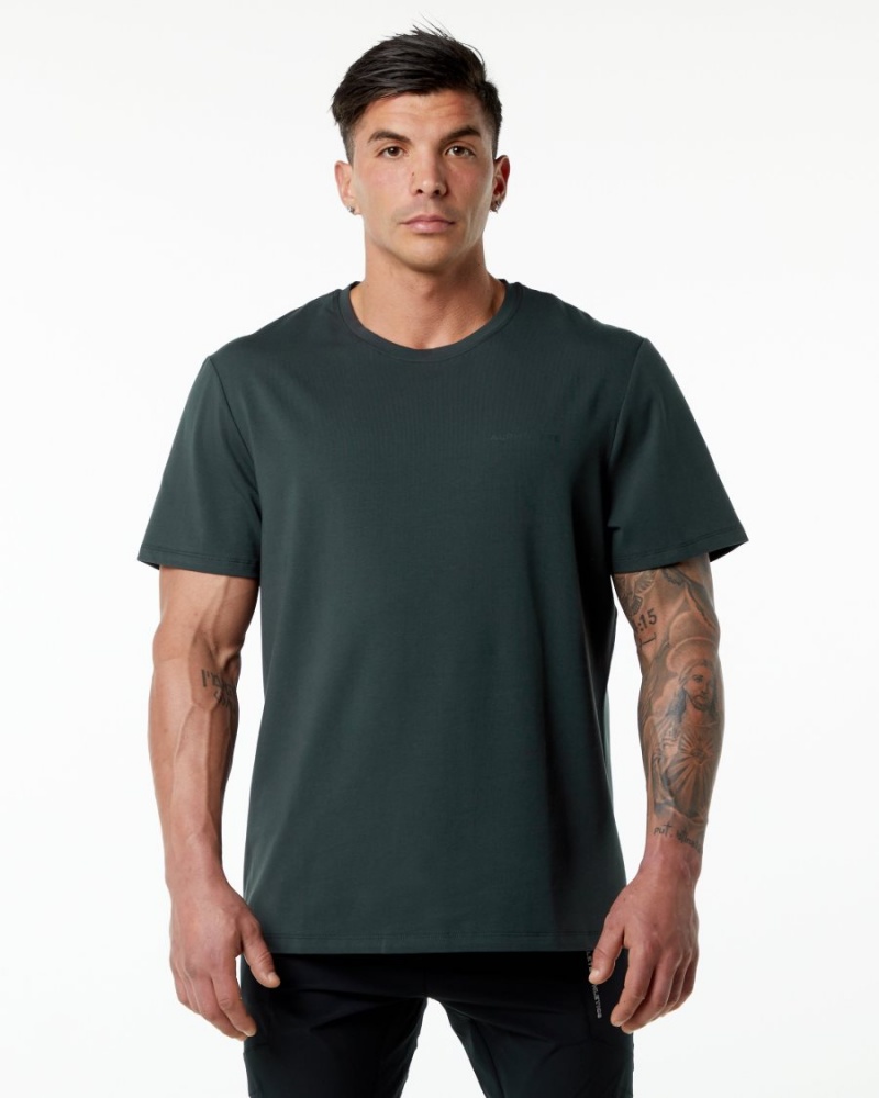 Hunter Green Alphalete Classic Tee Men\'s Shirts | 8764139-BY