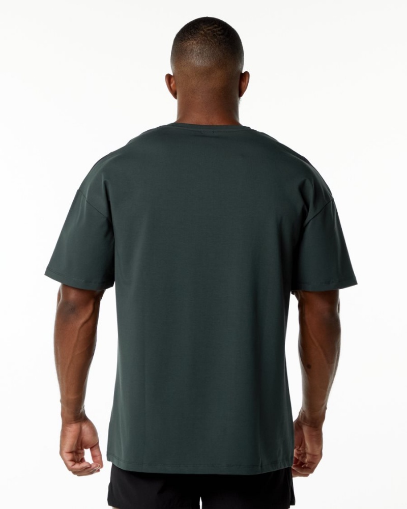 Hunter Green Alphalete Emblem Tee Men's Shirts | 9531426-BC