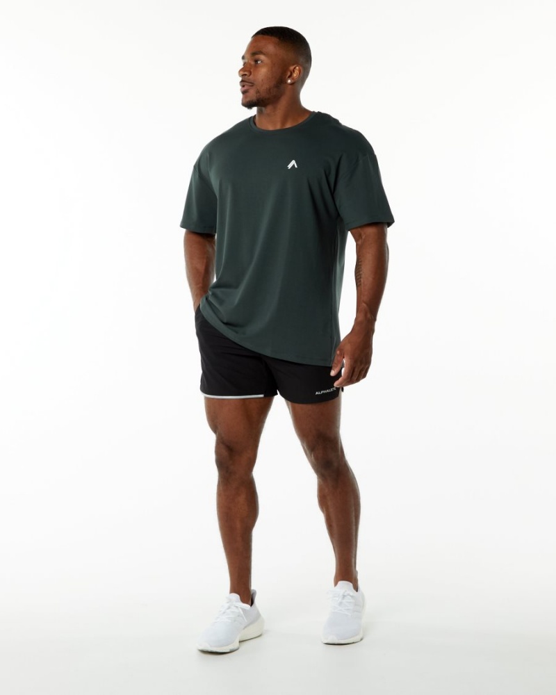 Hunter Green Alphalete Emblem Tee Men's Shirts | 9531426-BC