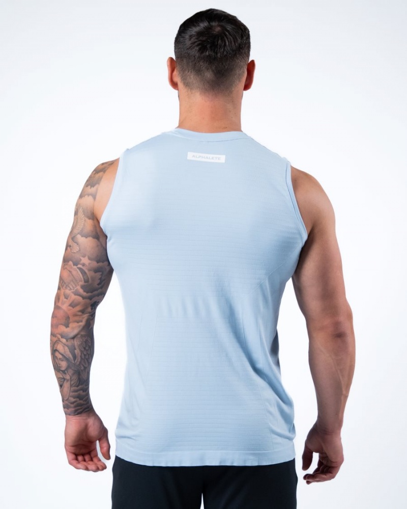 Ice Blue Alphalete Hero Tank Men's Tanks | 7916382-ND