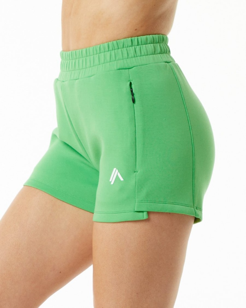 Irish Green Alphalete ELMTS Athletic Short 3.5" Women\'s Shorts | 3912084-ZG