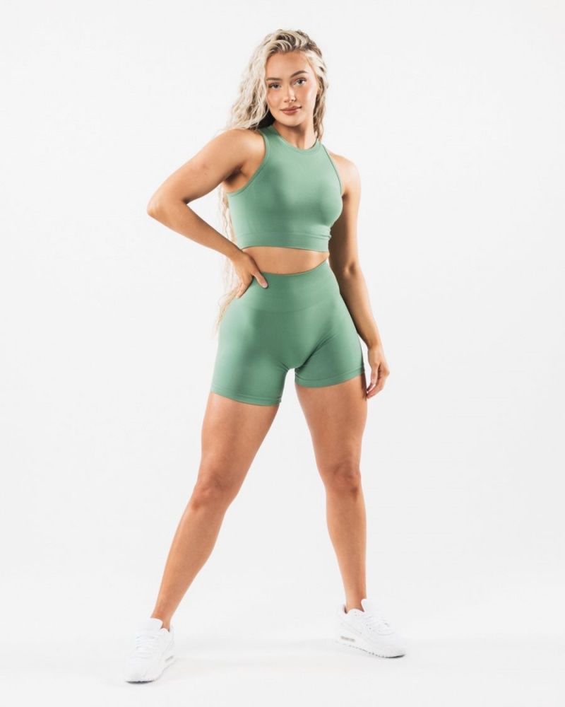 Jade Alphalete Amplify Short 4.5" Women's Shorts | 0296458-YE