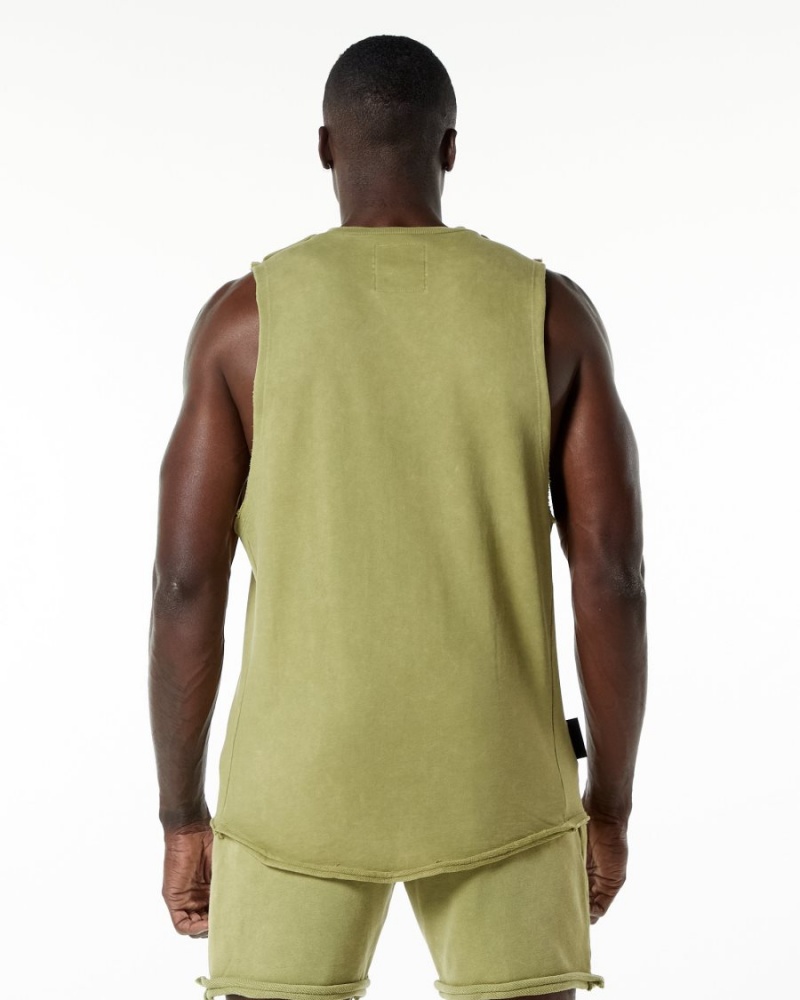 Jade Green Alphalete Very Terry Cutoff Men's Stringers | 7436102-WI