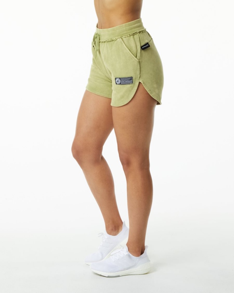 Jade Green Alphalete Very Terry Short Women's Shorts | 3210594-AS