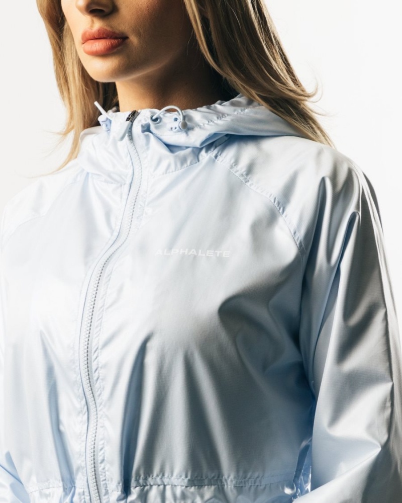 Light Blue Alphalete Infinity Explorer Jacket Women's Jackets | 1842503-ZI