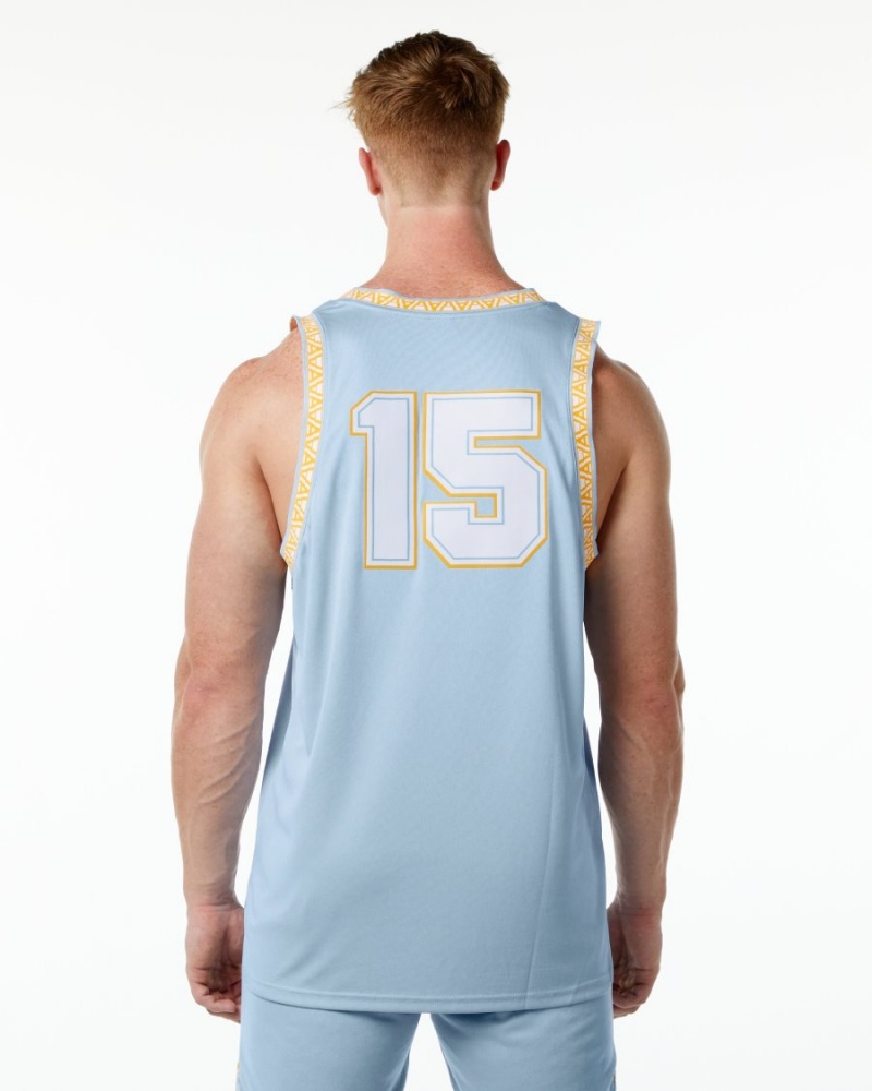 Light Blue Alphalete Varsity Basketball Jersey Men's Stringers | 4395026-GZ