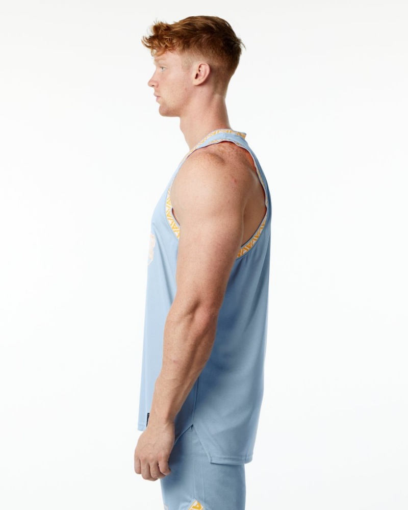 Light Blue Alphalete Varsity Basketball Jersey Men's Stringers | 4395026-GZ