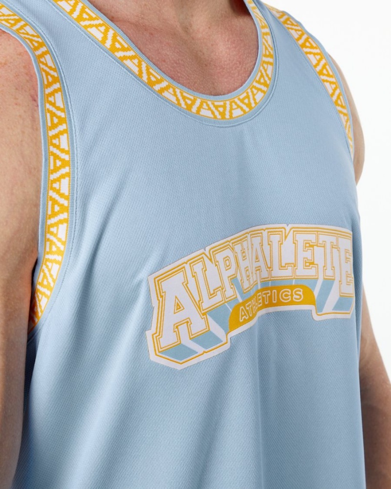 Light Blue Alphalete Varsity Basketball Jersey Men's Stringers | 4395026-GZ