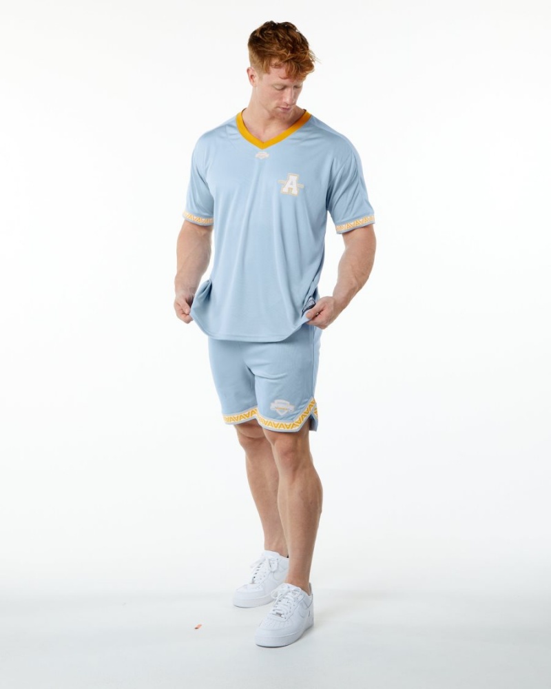 Light Blue Alphalete Varsity NFL Jersey Men's Shirts | 1406925-AK