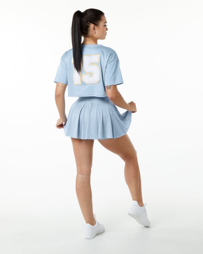 Light Blue Alphalete Varsity Skirt Women's Skirts | 3972458-OY