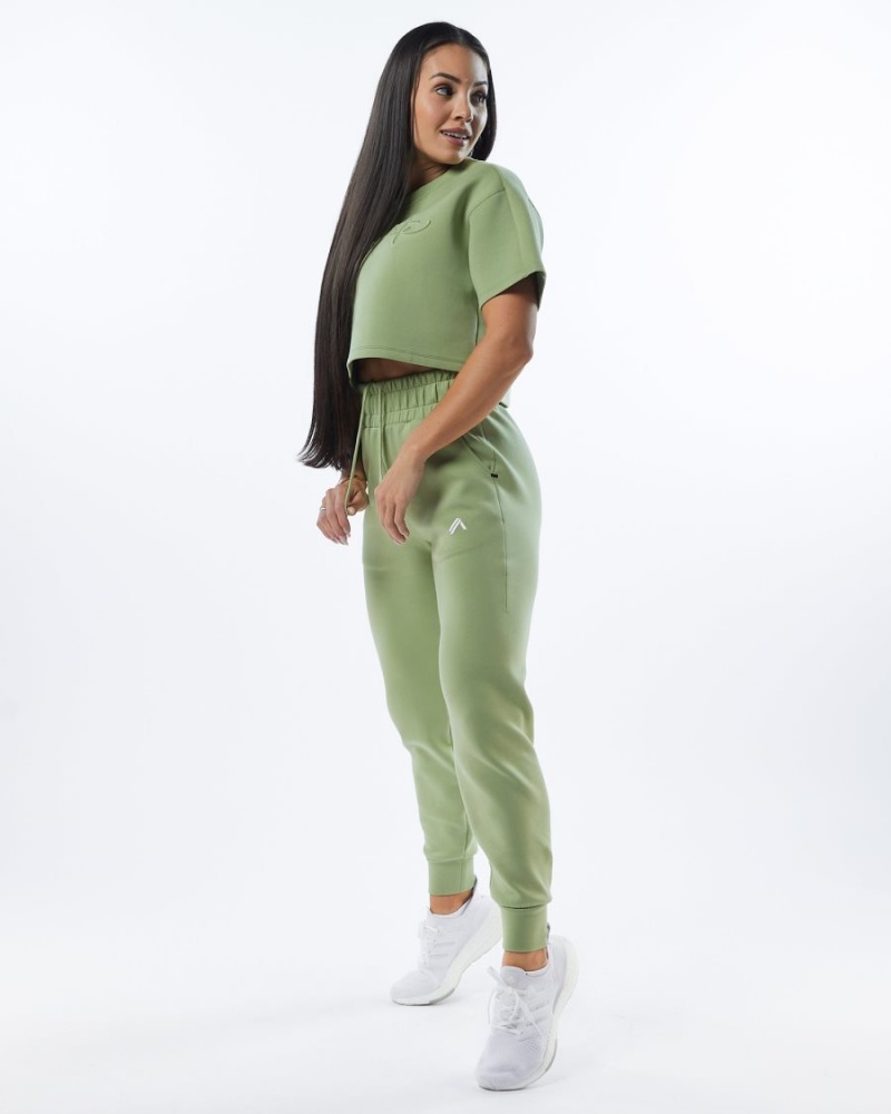 Light Green Alphalete ELMTS Cuffed Jogger Women's Jogger | 9067831-IW