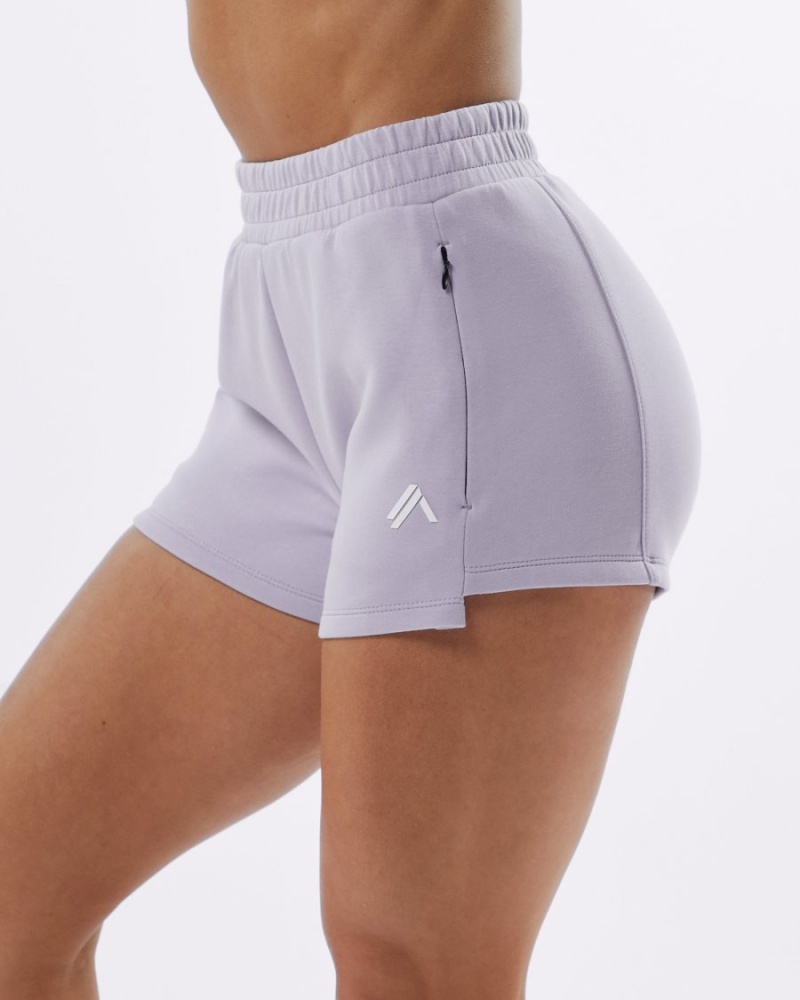 Lilac Alphalete ELMTS Athletic Short 3.5" Women's Shorts | 8659024-NT