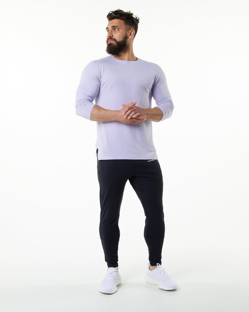 Lilac Haze Alphalete Evo 3/4 Sleeve Tee Men's Shirts | 7203869-NX