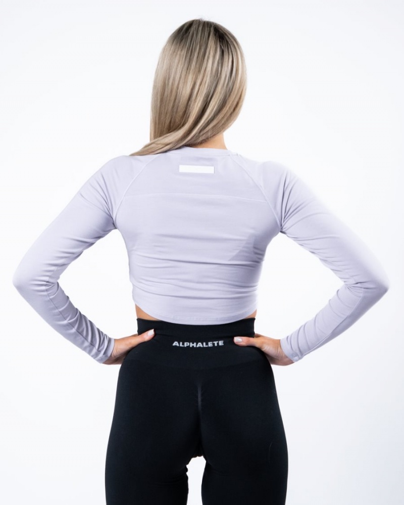 Lilac Haze Alphalete Evo Long Sleeve Crop Women's Long Sleeve | 0634185-DO