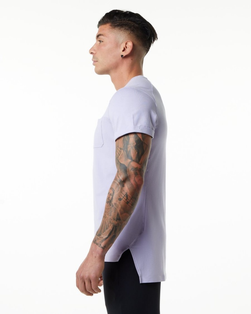 Lilac Haze Alphalete Evo Pocket Tee Men's Shirts | 2143986-FS