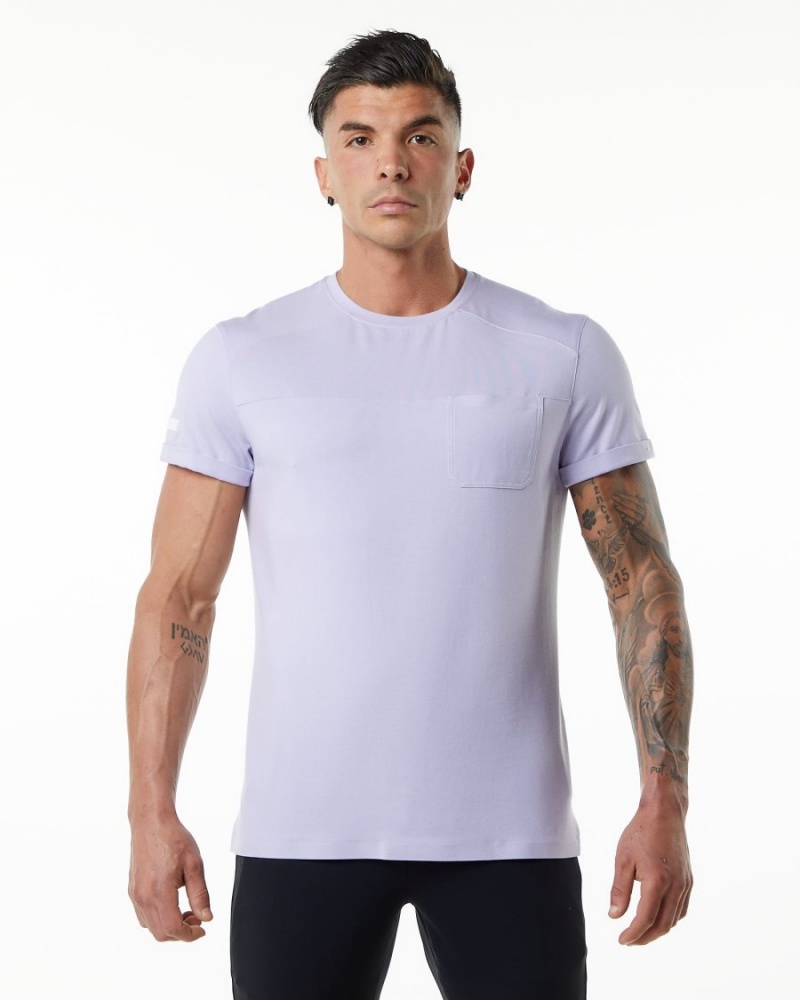 Lilac Haze Alphalete Evo Pocket Tee Men\'s Shirts | 2143986-FS