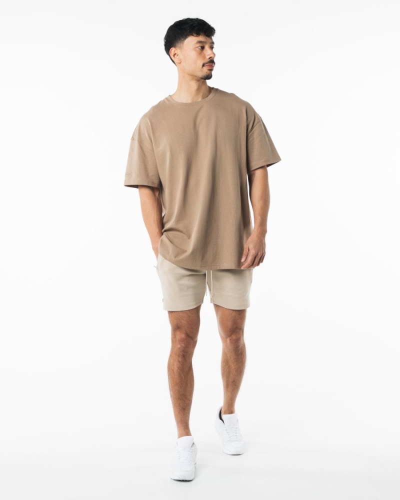 Linen Alphalete Identity Short 6” Men's Shorts | 9837456-VG