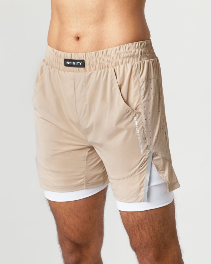 Linen Alphalete Infinity Speed Short 5.5" Men's Shorts | 5029461-EP