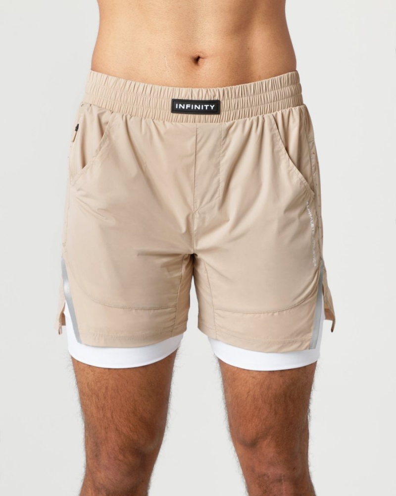 Linen Alphalete Infinity Speed Short 5.5" Men\'s Shorts | 5029461-EP