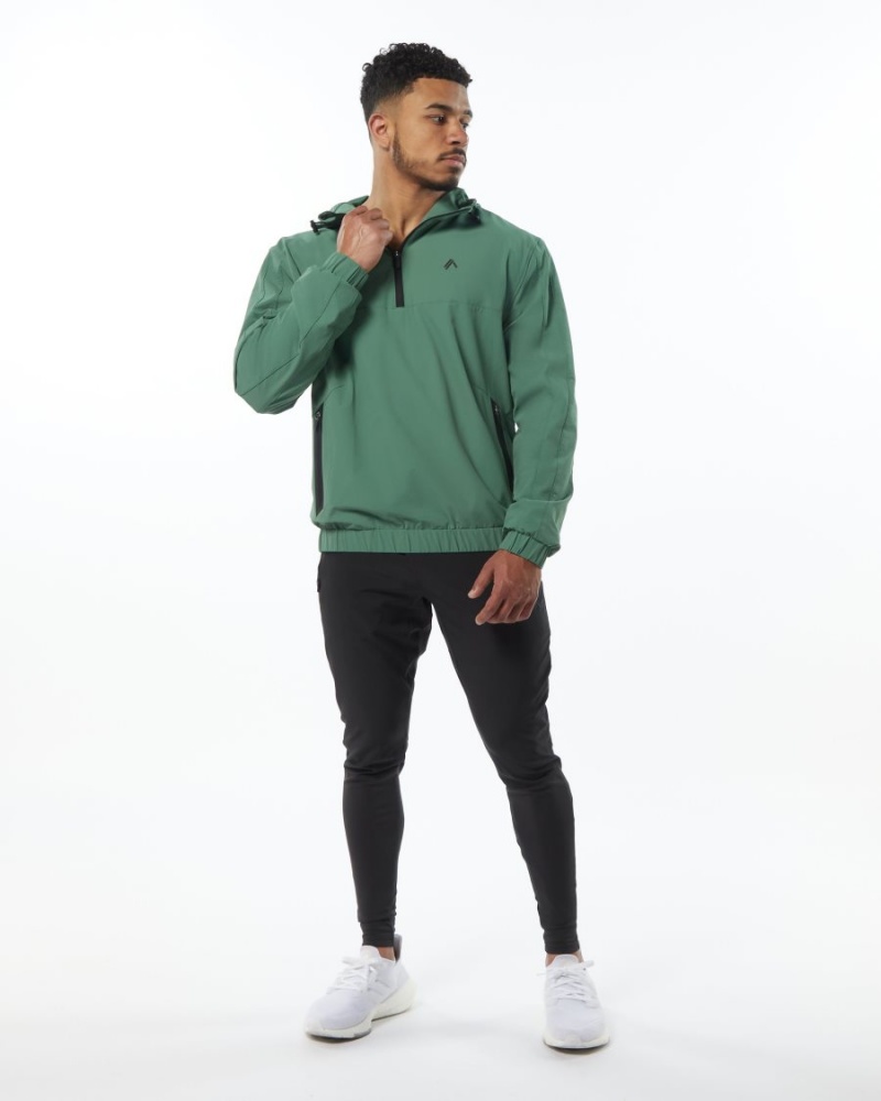 Luxury Green Alphalete Infinity Tech Jacket Men's Jackets | 3764802-OX