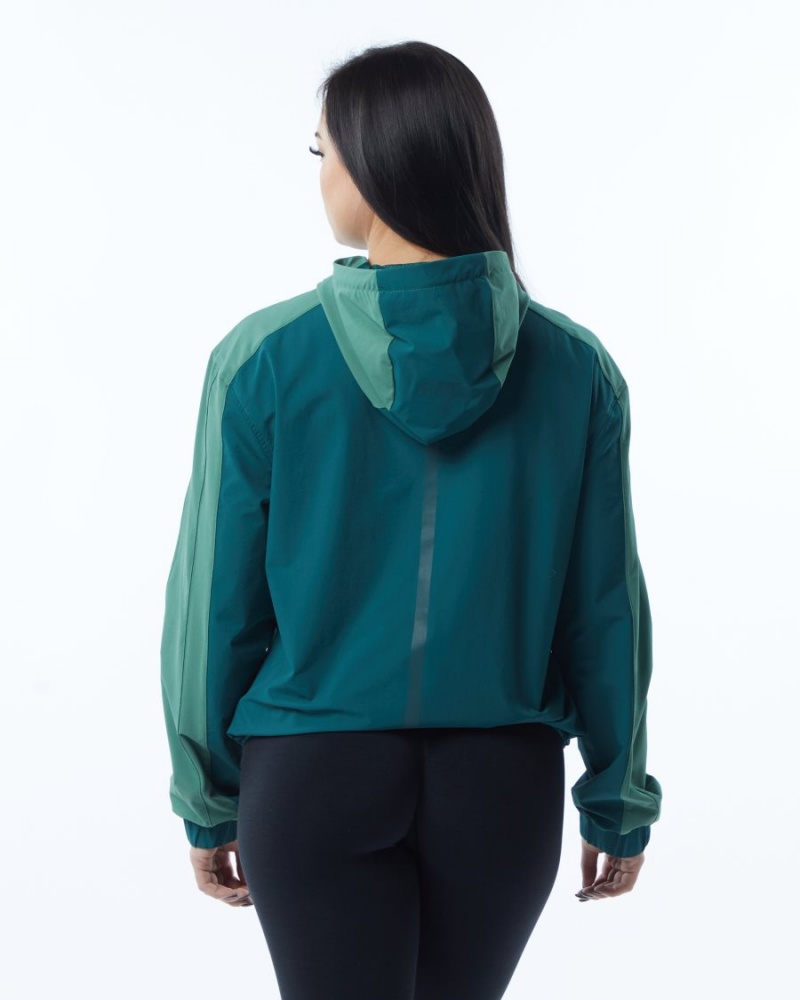 Luxury Green Alphalete Infinity Tech Jacket Women's Jackets | 9062317-GJ