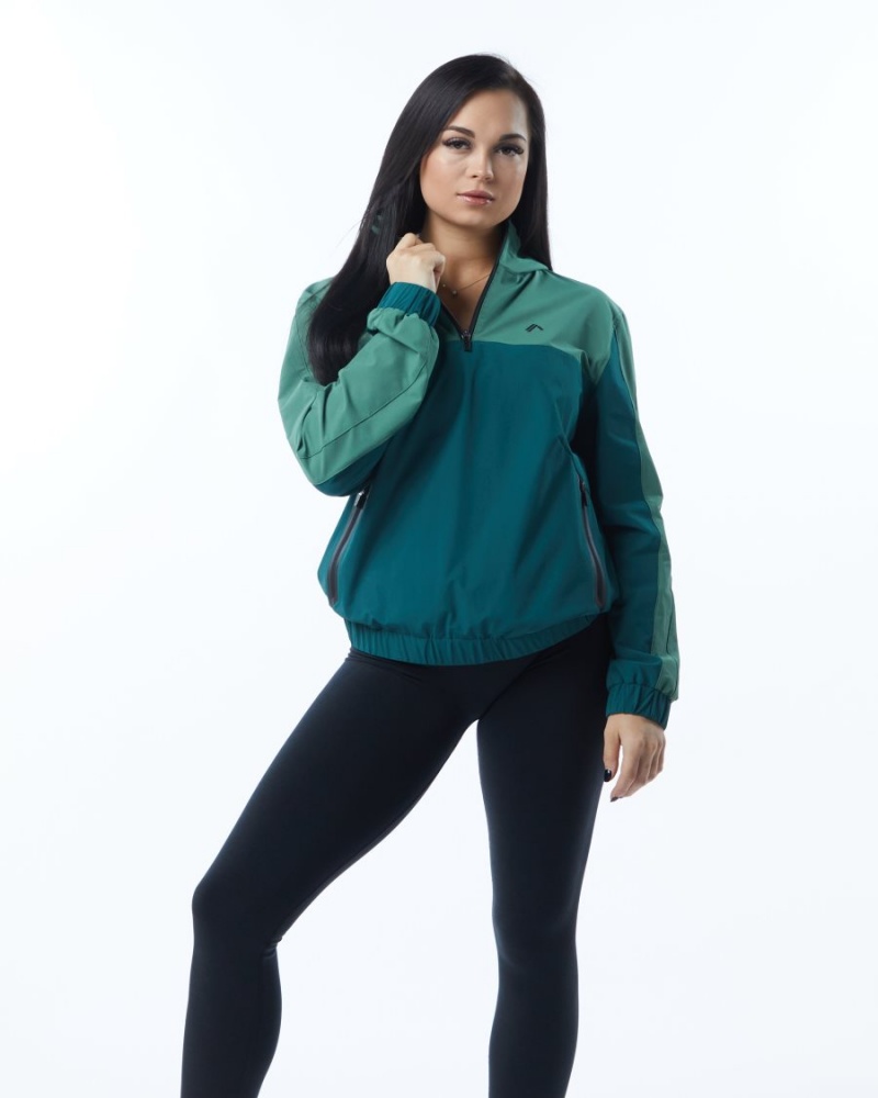 Luxury Green Alphalete Infinity Tech Jacket Women's Jackets | 9062317-GJ