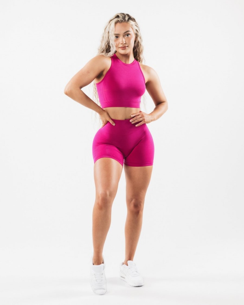 Magenta Alphalete Amplify Short 4.5" Women's Shorts | 3720918-YO