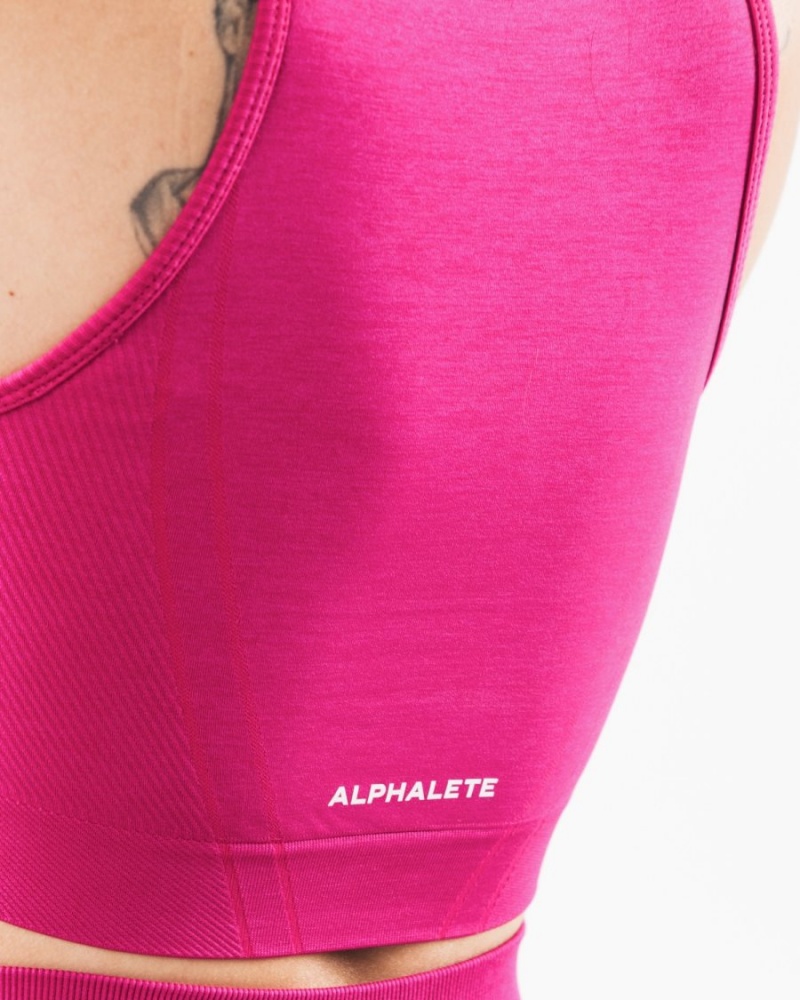 Magenta Alphalete Stratus Crop Tank Women's Tank Top | 8716095-AE