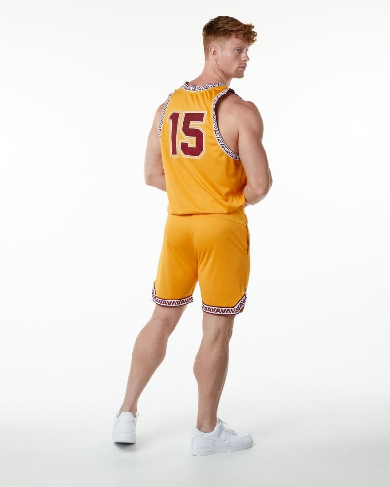 Marigold Alphalete Varsity Basketball Jersey Men's Stringers | 7869154-GQ