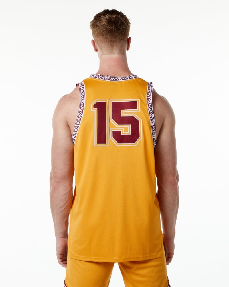 Marigold Alphalete Varsity Basketball Jersey Men's Stringers | 7869154-GQ